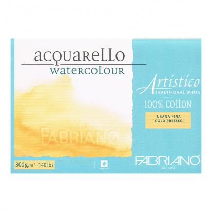 Блок для акварели "Artistico Traditional White" 300г/м.кв 26x36см Grain fin \ Cold pressed 20л 